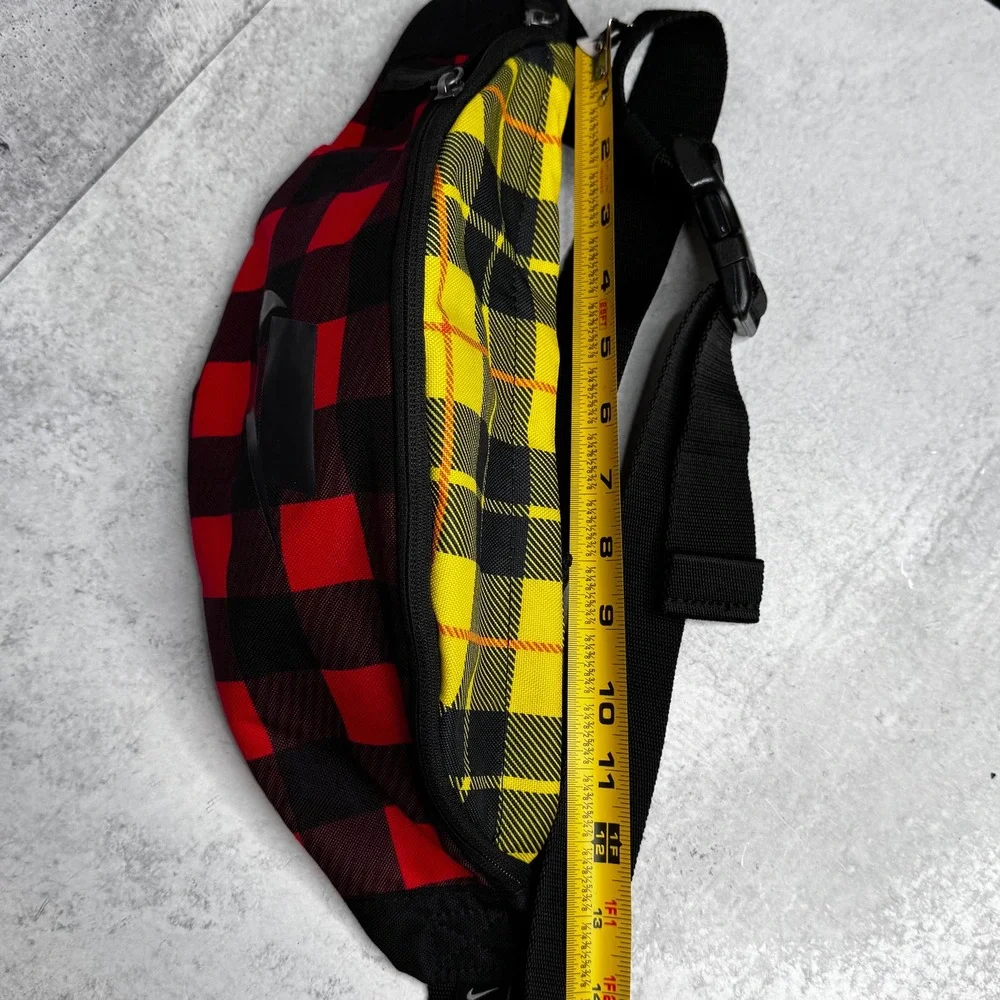 Nike Heritage Hip Pack Red Buffalo Check Yellow Plaid Crossbody Fanny Bag Unisex